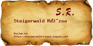 Steigerwald Rózsa névjegykártya