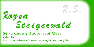 rozsa steigerwald business card